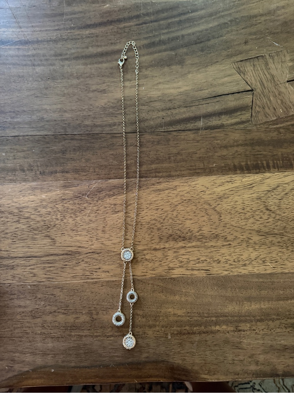 Delicate Gold Drop Necklace with Crystal Accents - Women Jewelry